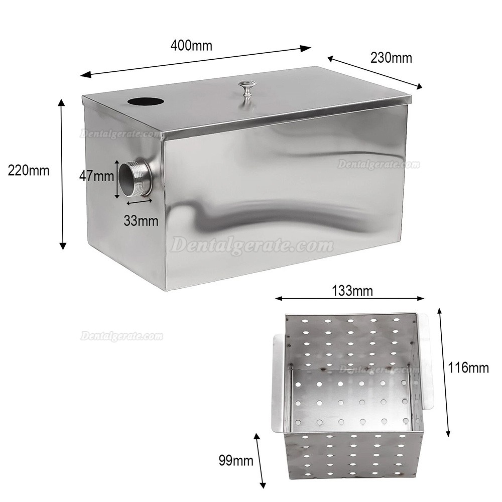 Dental Gipsabscheider / Sedimentationsbeh&auml;lter aus Edelstahl mit 5-stufiger Filtration